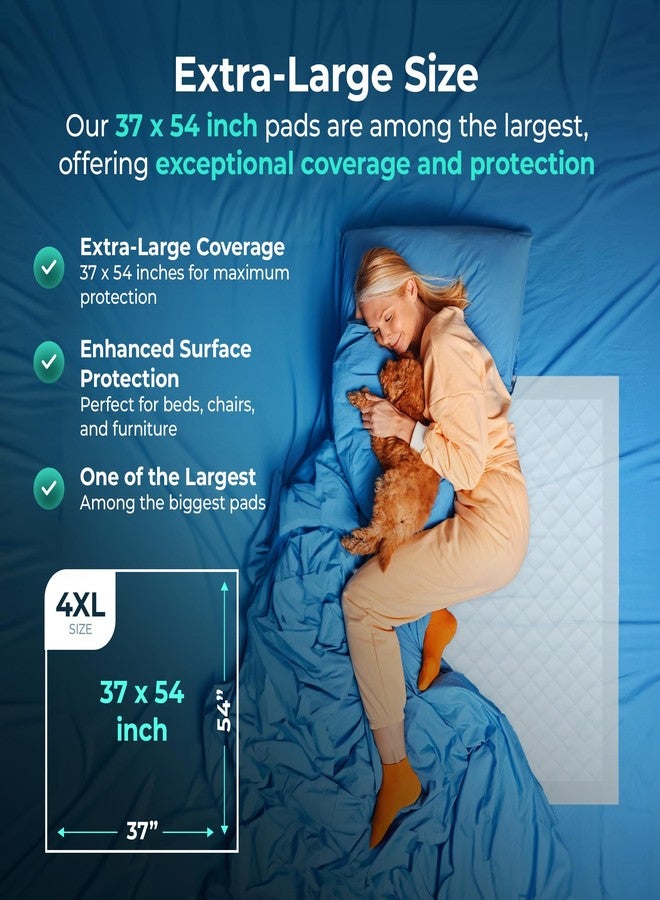 SAFEWAY USA Waterproof Disposable Bed Pad — Ultra Absorbent Underpads for Adults, Seniors, Hospital & Home Use, Supports Up to 400 lbs, Protection for Incontinence & Bedwetting — (37"x54", Pack of 25) - Image 4